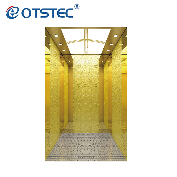 Пассажирский лифт из нержавеющей стали с золотым зеркалом 